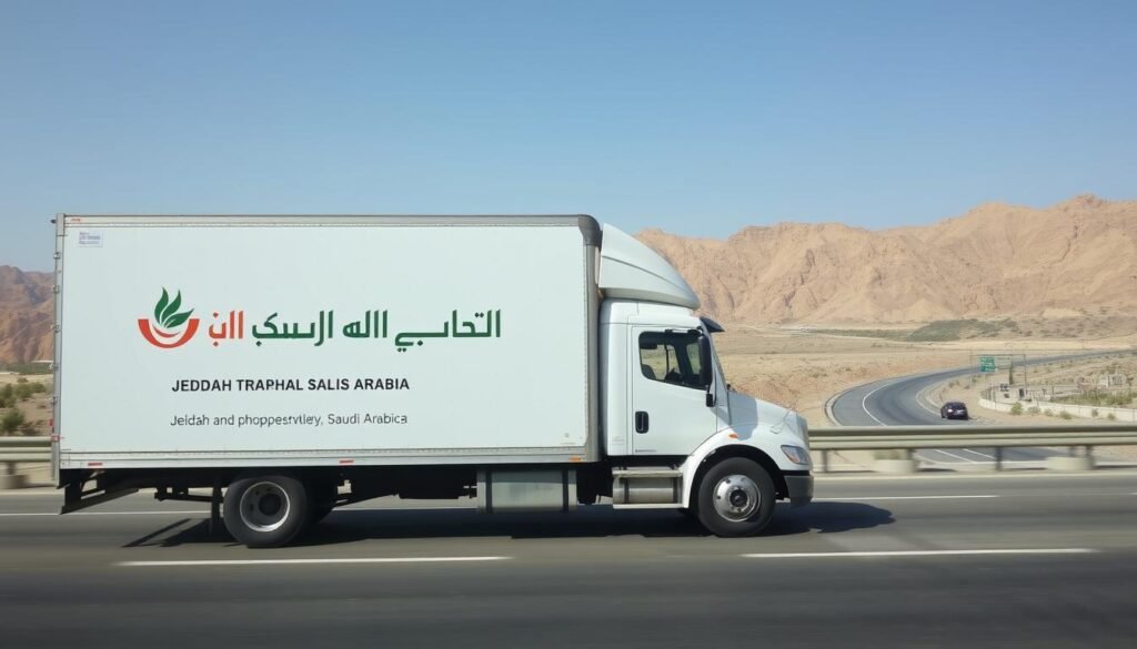 شاحنة نقل عفش من جدة إلى أبها تابعة لشركة رهوان المملكة