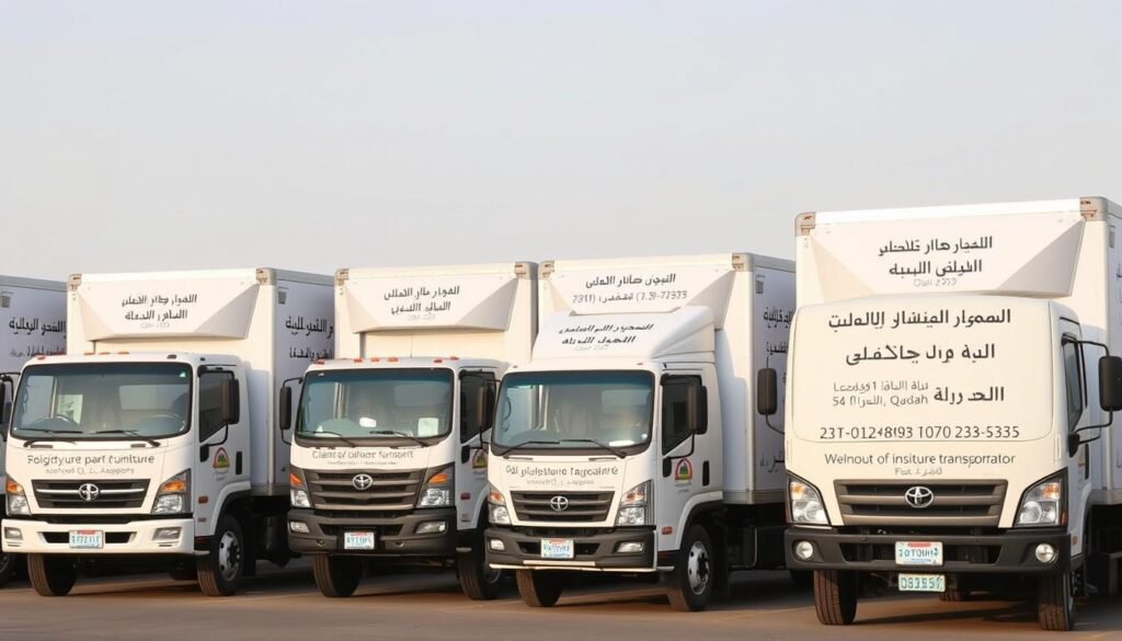 أسطول سيارات مؤسسة رهوان لنقل العفش من جدة إلى القصيم