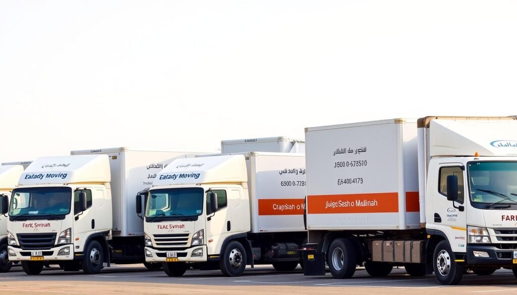 أسطول سيارات مؤسسة رهوان لنقل العفش من جدة إلى المدينة المنورة