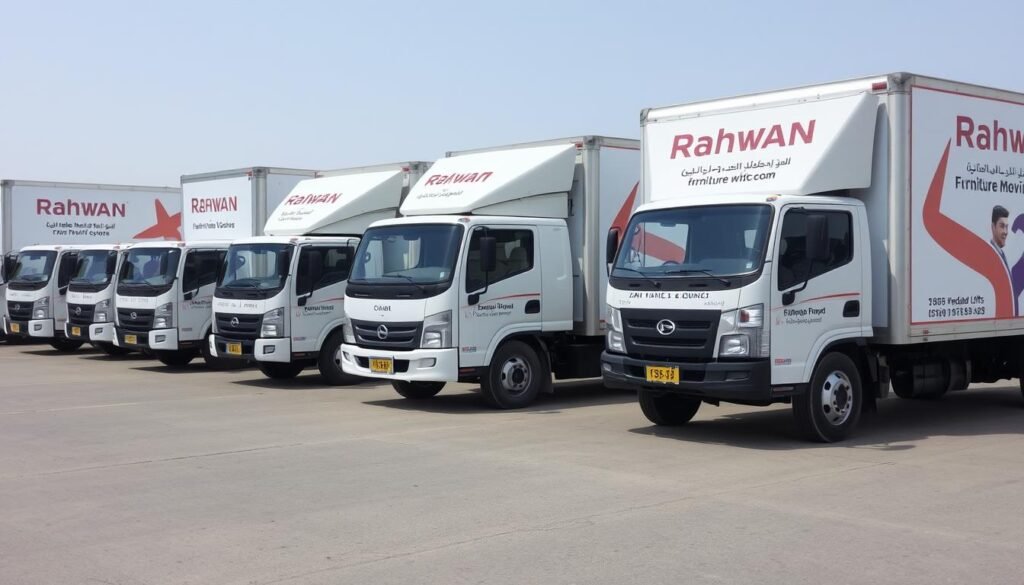 أسطول سيارات مؤسسة رهوان لنقل العفش من جدة إلى شقراء