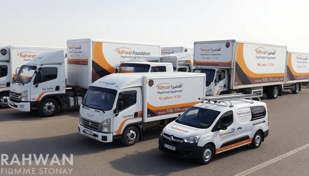 أسطول سيارات مؤسسة رهوان لنقل العفش من جدة إلى ينبع