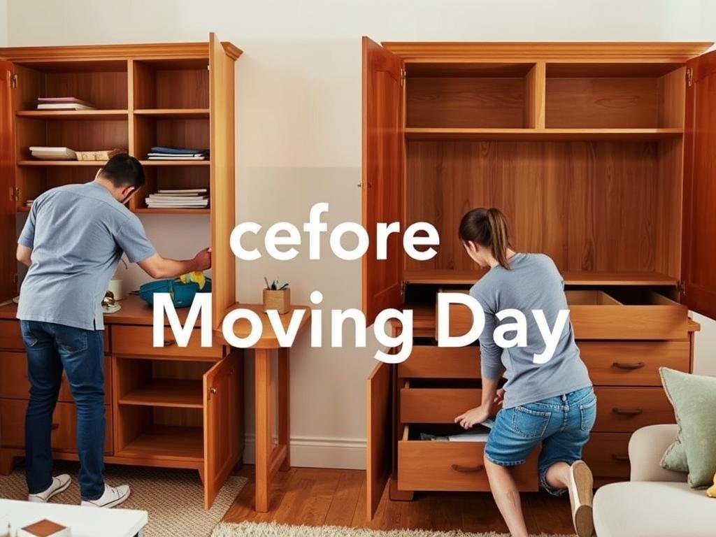 تفريغ وتنظيف الأثاث قبل النقل