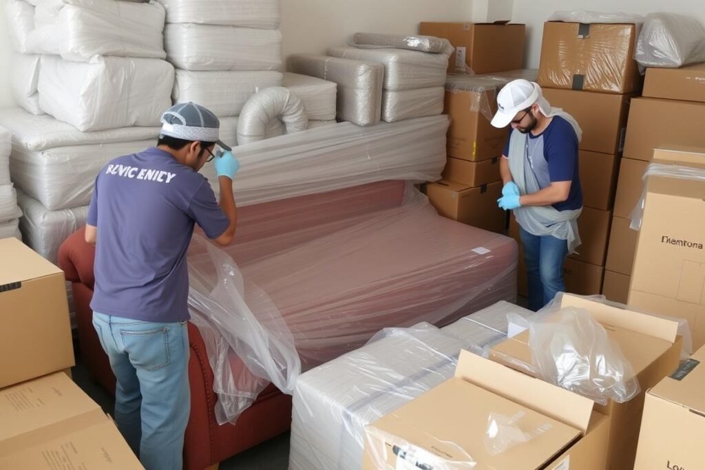 خدمات تغليف الأثاث المقدمة من مؤسسة رهوان لنقل العفش من جدة إلى الأفلاج