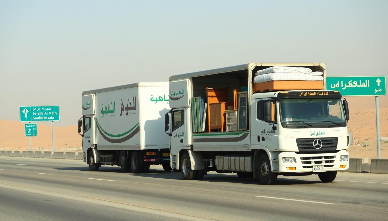 خدمة نقل عفش من جدة إلى الوجه مع سيارات مؤسسة رهوان المجهزة
