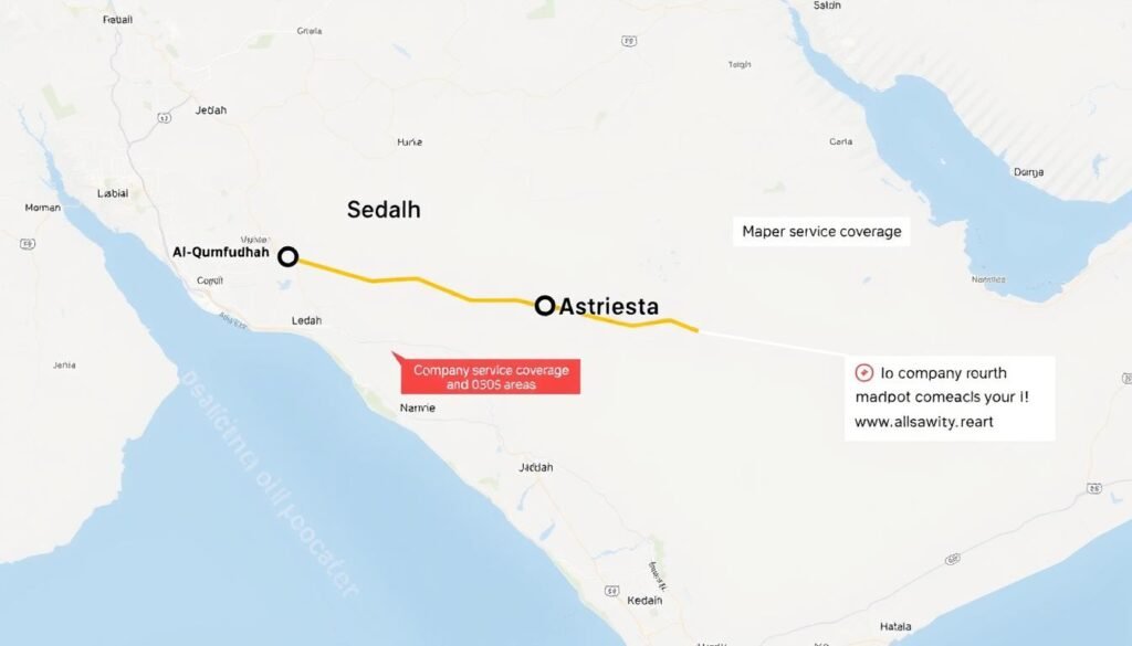 خريطة توضح الطريق من جدة إلى القنفذة لخدمة نقل العفش خريطة توضح الطريق من جدة إلى القنفذة لخدمة نقل العفش