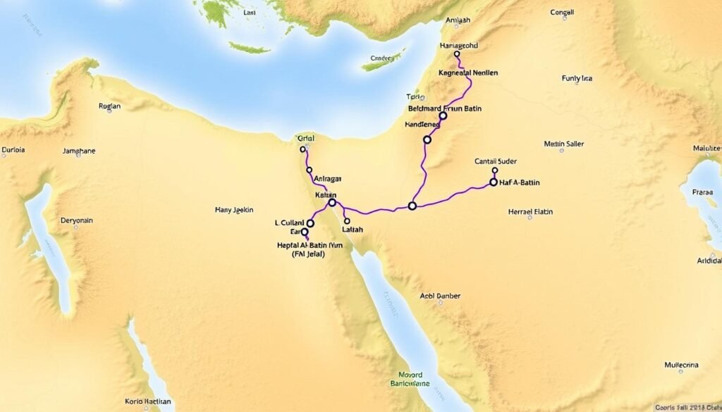 خريطة توضح مسار نقل العفش من جدة إلى حفر الباطن خريطة توضح مسار نقل العفش من جدة إلى حفر الباطن