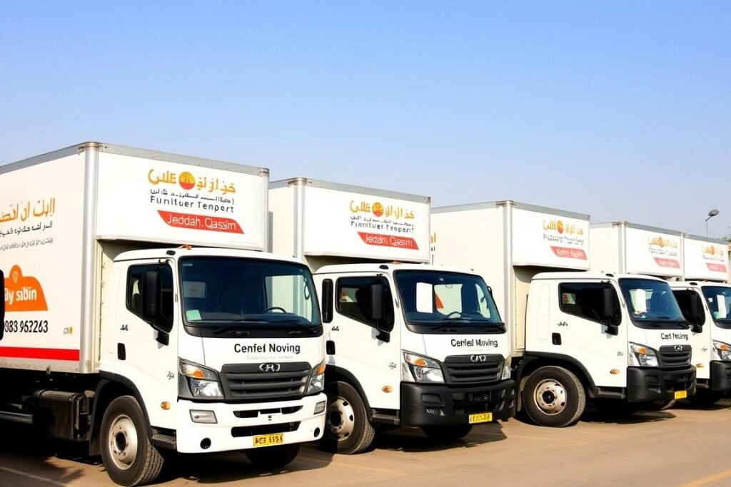 سيارات مؤسسة رهوان المجهزة لنقل عفش من جدة إلى القصيم