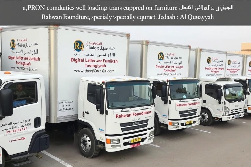 سيارات نقل عفش مؤسسة رهوان المجهزة لنقل الأثاث من جدة إلى القويعية