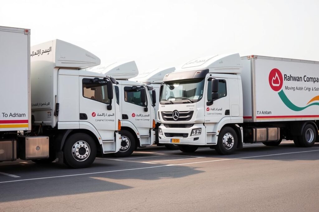 سيارات نقل عفش مجهزة من مؤسسة رهوان لنقل الأثاث من جدة إلى أضم