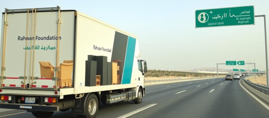 شاحنة نقل عفش من جدة إلى المجمعة تابعة لمؤسسة رهوان
