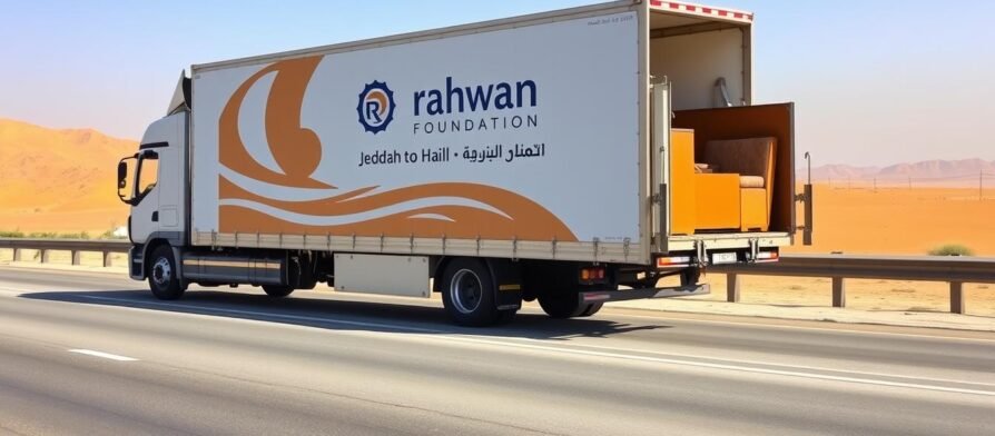 شاحنة نقل عفش من جدة إلى حائل تابعة لمؤسسة رهوان