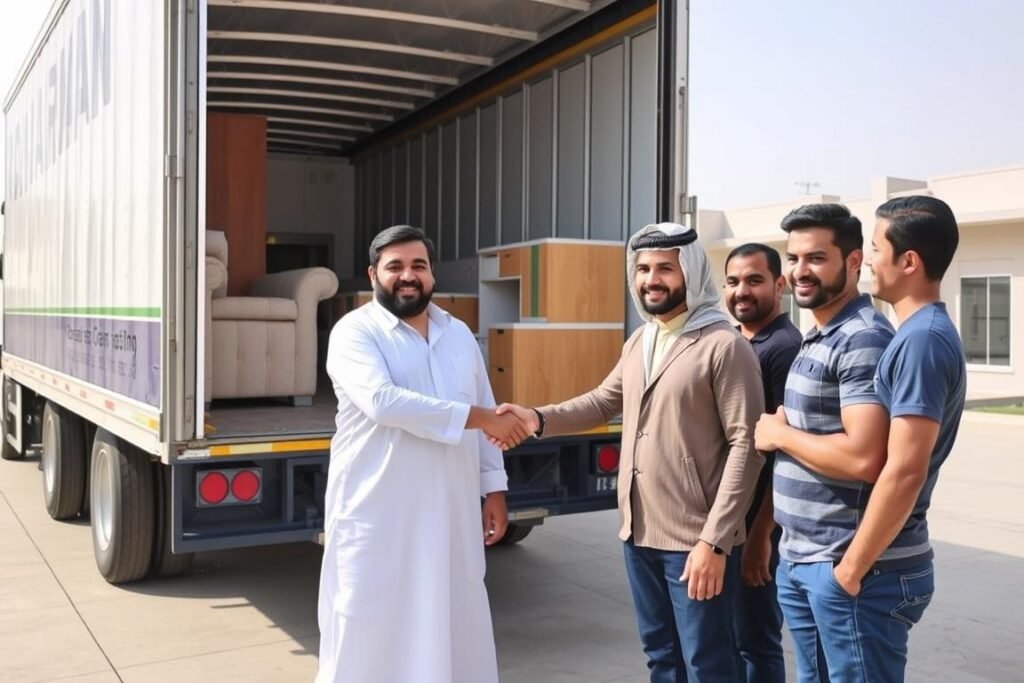 عملاء راضون عن خدمات نقل العفش من جدة إلى أضم مع مؤسسة رهوان