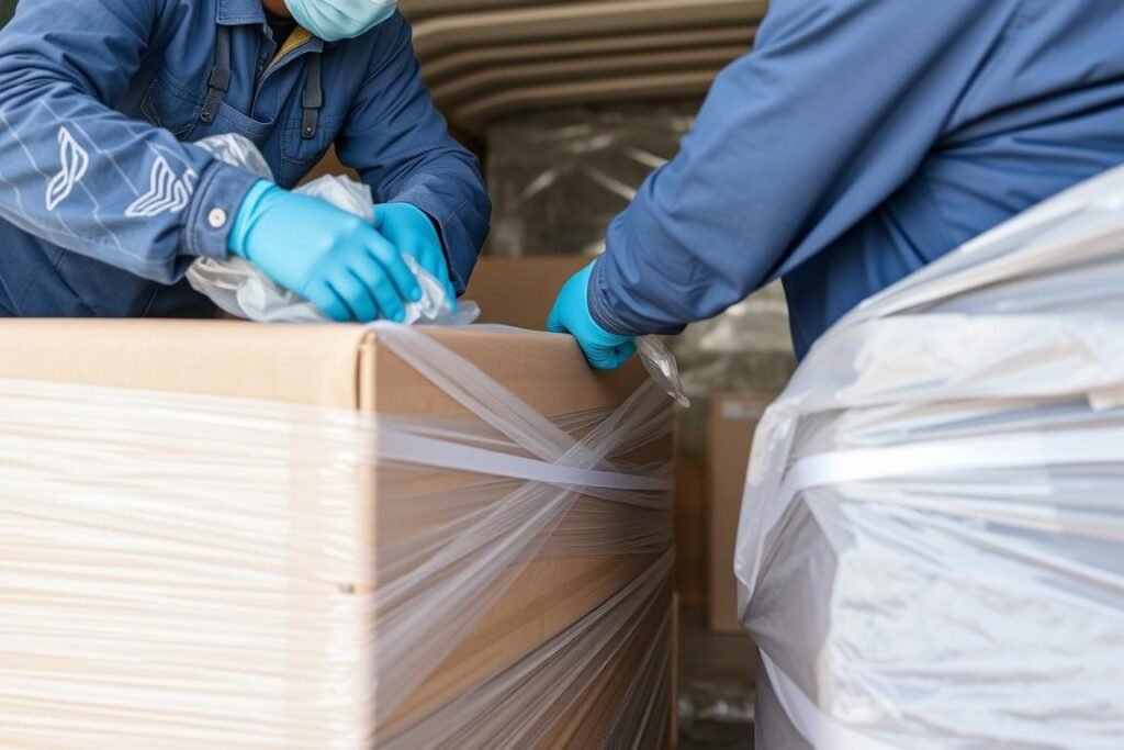 عملية تغليف وتجهيز الأثاث للنقل من جدة إلى ينبع