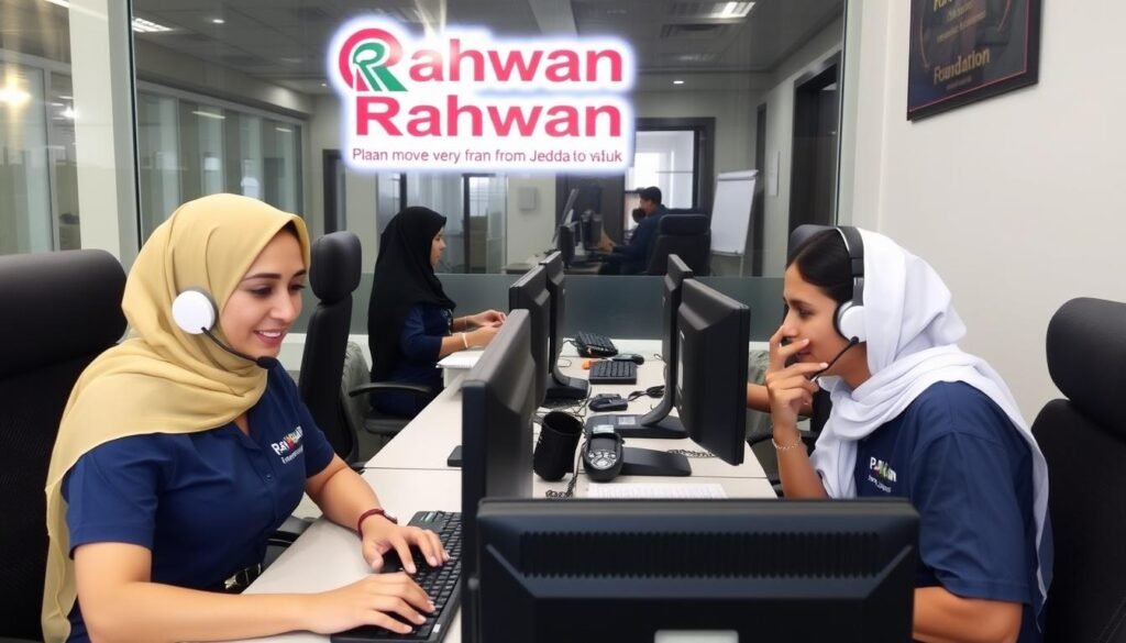 فريق خدمة العملاء في مؤسسة رهوان لنقل عفش من جدة إلى تبوك