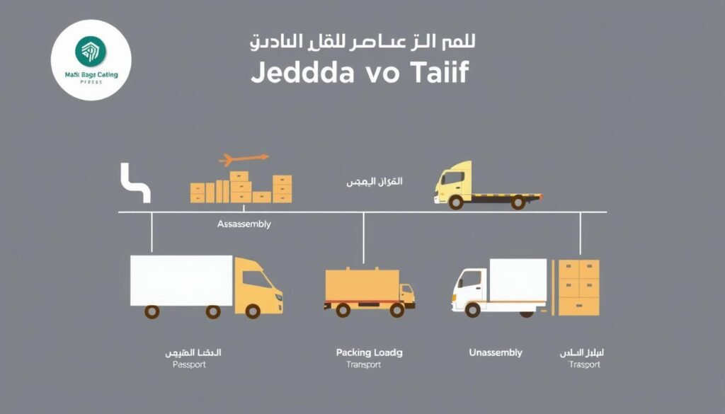 مراحل عملية نقل العفش من جدة إلى الطائف مع مؤسسة رهوان
