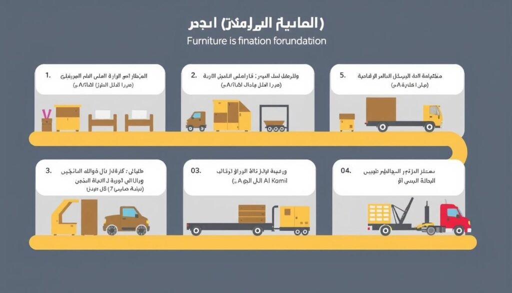 مراحل نقل العفش من جدة إلى الكامل مع مؤسسة رهوان