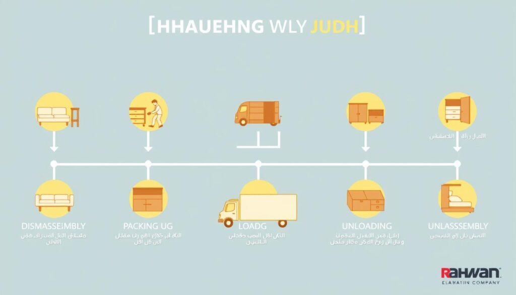مراحل نقل عفش من جدة إلى بيشة مع مؤسسة رهوان