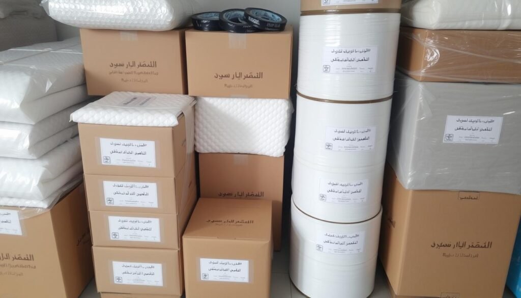 مواد تغليف متنوعة عالية الجودة تستخدمها مؤسسة رهوان لنقل العفش من جدة إلى الليث مواد تغليف متنوعة عالية الجودة تستخدمها مؤسسة رهوان لنقل العفش من جدة إلى الليث