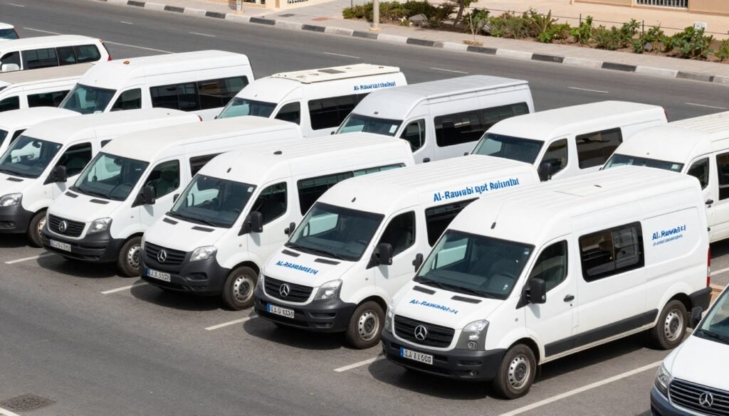 أسطول سيارات مجهز لنقل العفش في حي الروابي جدة