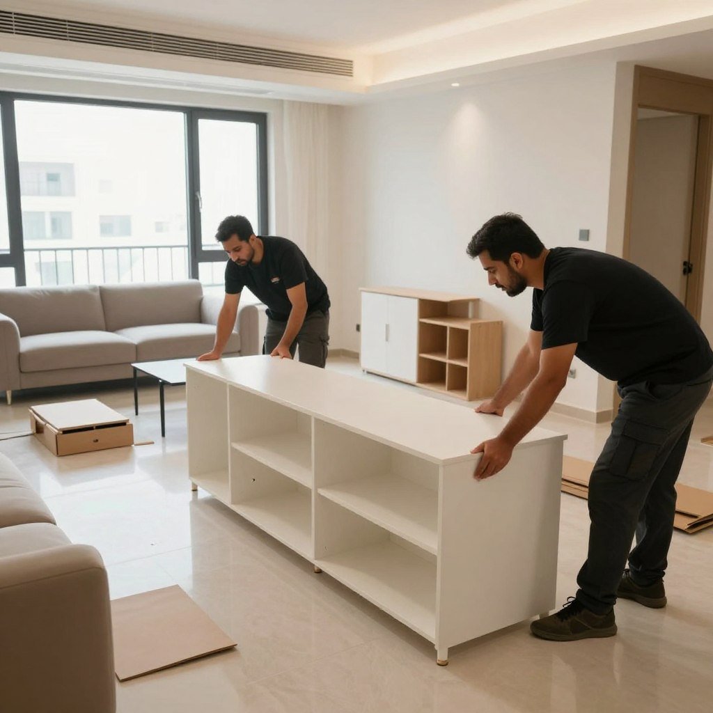 تركيب الأثاث في الموقع الجديد في حي الحمدانية جدة