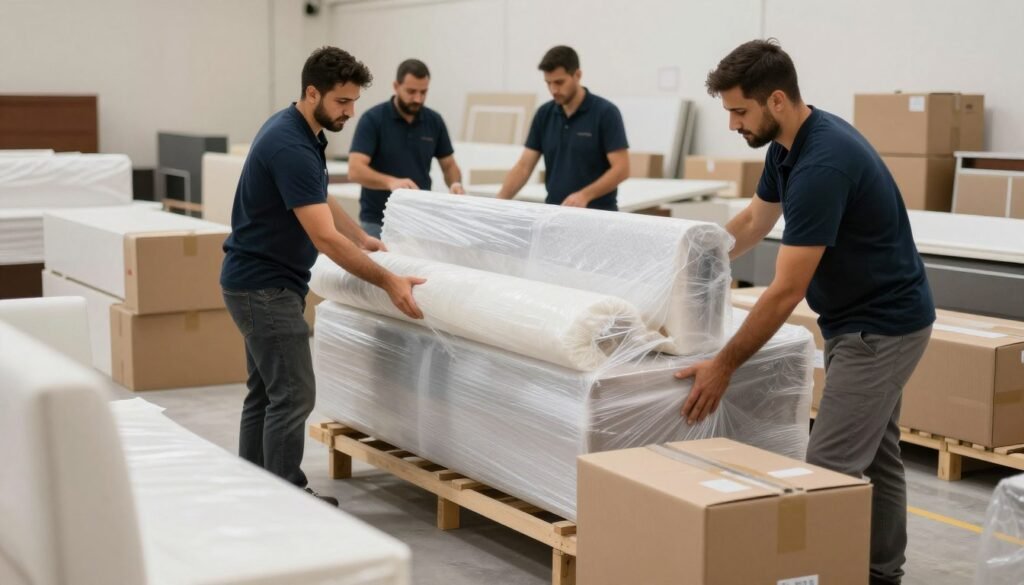 تغليف احترافي للأثاث قبل نقل عفش جدة
