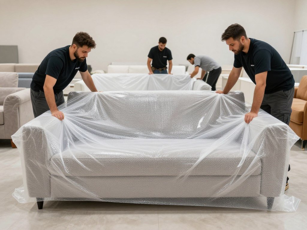 تغليف محترف للأثاث باستخدام مواد عالية الجودة في نقل عفش جدة