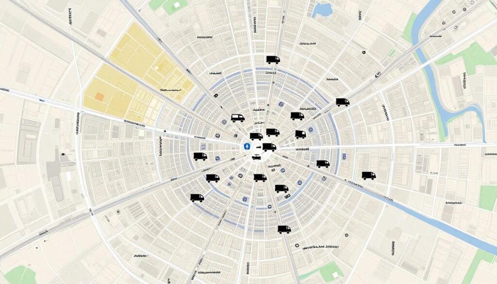 خريطة توضح تغطية خدمات نقل عفش حي البوادي جدة وباقي أحياء المدينة