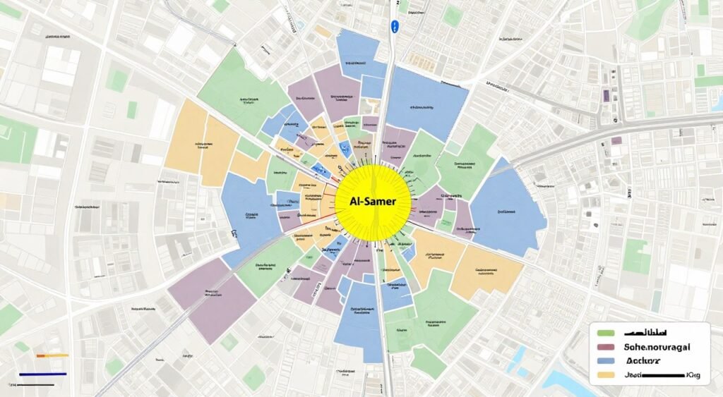 خريطة توضح تغطية خدمة نقل عفش حي السامر جدة وباقي أحياء المدينة