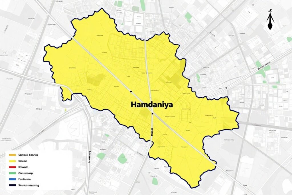 خريطة توضح تغطية خدمة نقل عفش في جميع أحياء جدة
