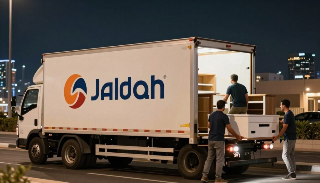 شاحنة نقل عفش جدة تعمل في المساء لتوفير خدمة على مدار 24 ساعة