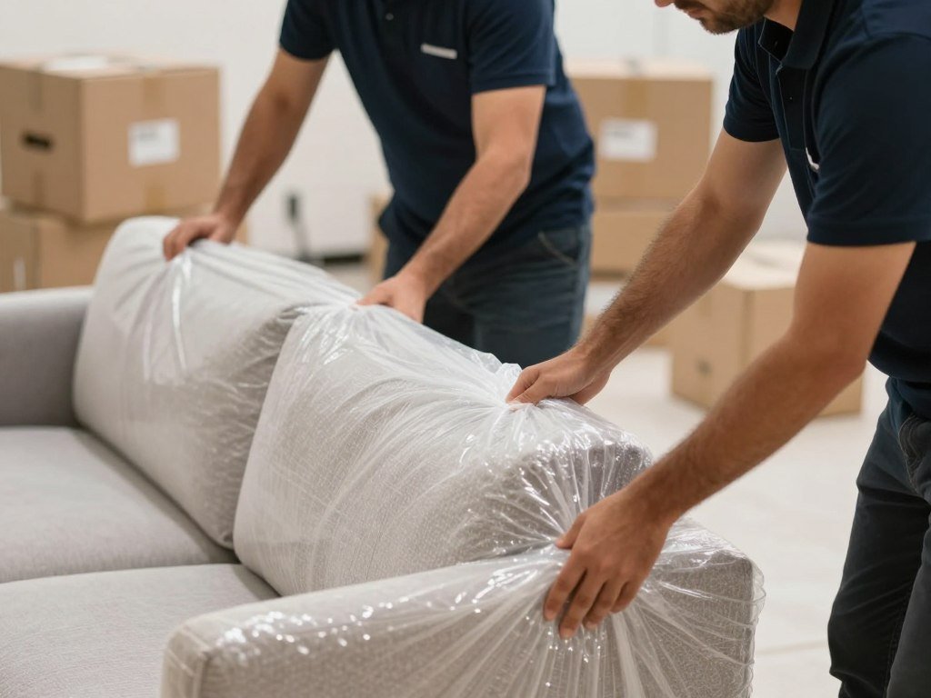 عملية تغليف الأثاث بشكل احترافي قبل نقل عفش جدة