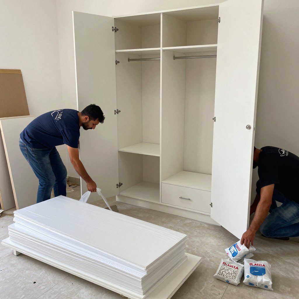 عملية فك وتغليف الأثاث في خدمة نقل عفش جدة