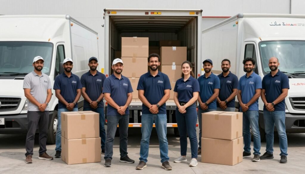 فريق عمل مؤسسة مالك لنقل العفش من جدة إلى حوطة بني تميم