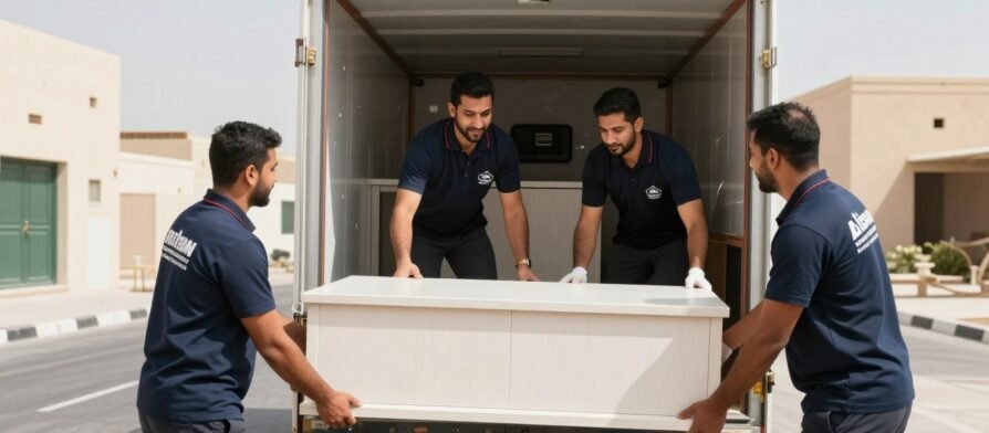 فريق نقل عفش حي الروضة جدة أثناء العمل