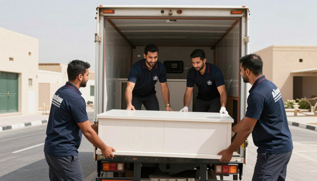 فريق نقل عفش حي الروضة جدة أثناء العمل