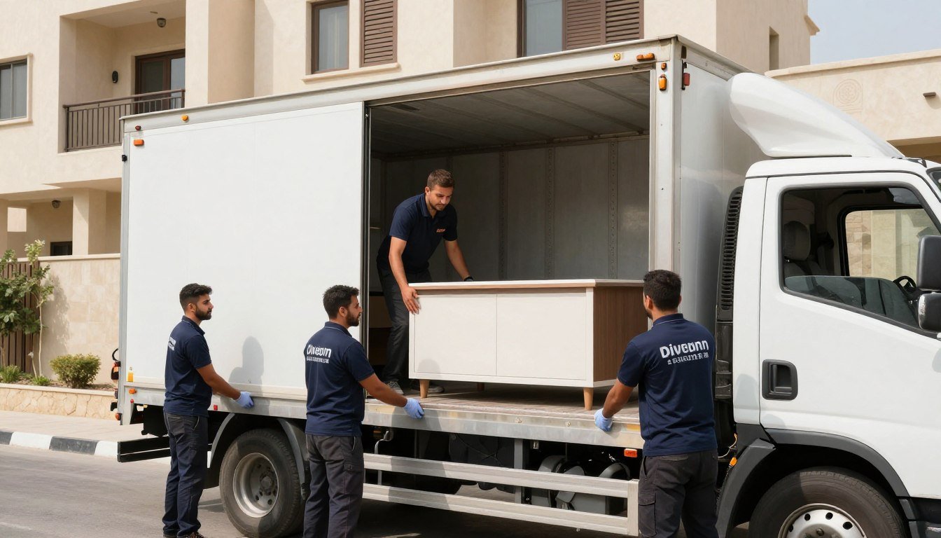 فريق نقل عفش حي النزلة الشرقية جدة يقوم بتحميل الأثاث بطريقة احترافية