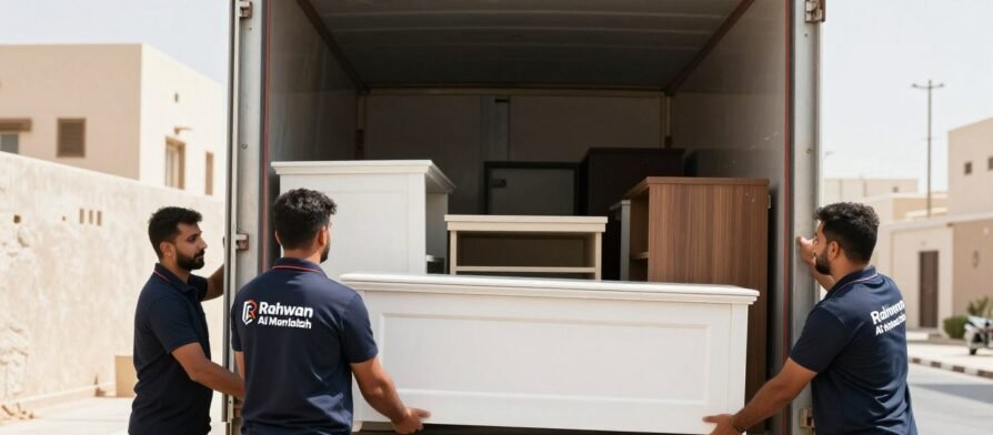فريق نقل عفش حي النعيم جدة يقوم بتحميل أثاث منزلي في شاحنة مجهزة