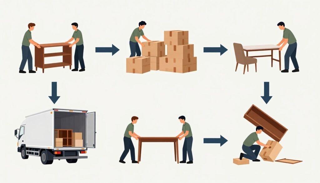 مراحل نقل العفش من جدة إلى السليل مع شركة نقل عفش متخصصة