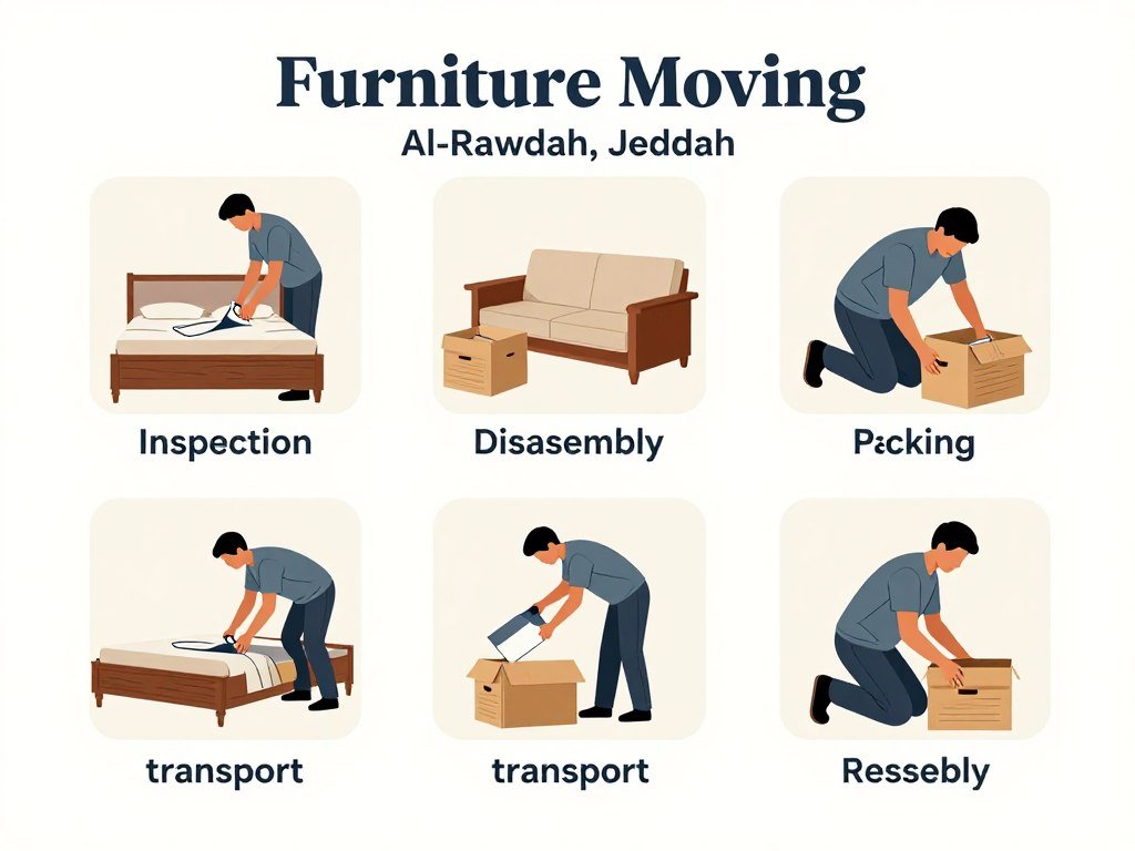 مراحل نقل عفش حي الروضة جدة مع الشرح