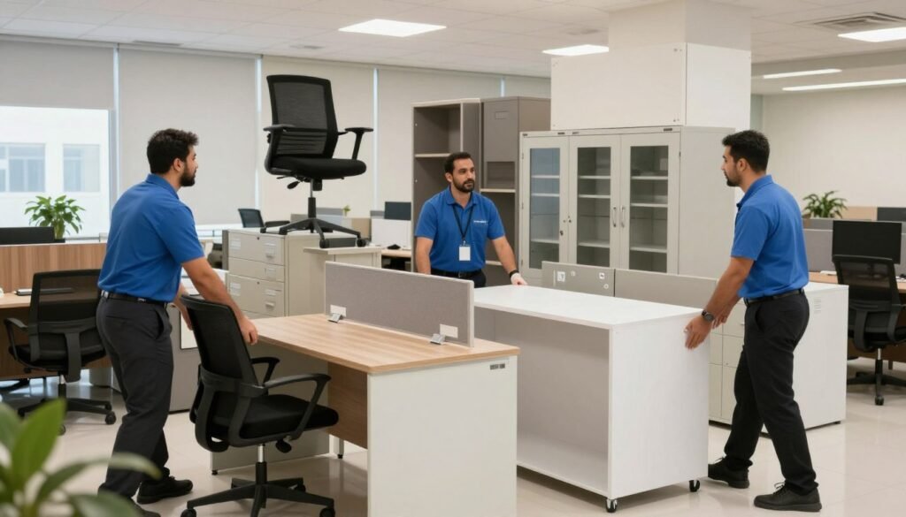 نقل عفش المكاتب والمحلات التجارية في حي الروابي جدة